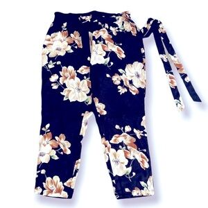 Cute shein paper bag floral pants